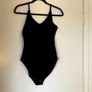 American Eagle ribbed black bodysuit L